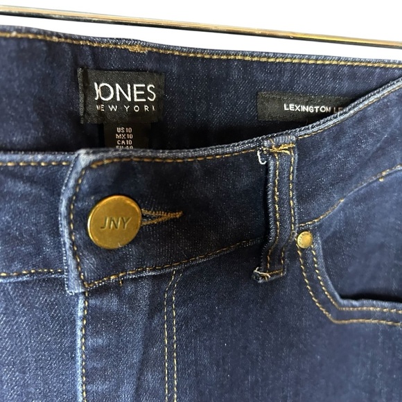Jones New York jeans Lexington legging dark wash stretch size 10 26 inch inseam - Picture 3 of 12